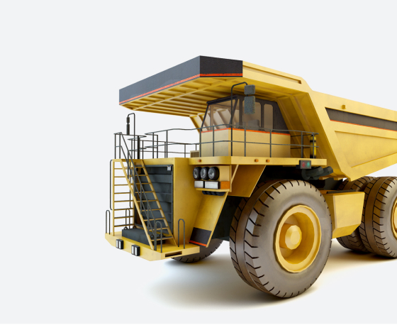 : Image of a machine transporting mining resources used at Nlmk in their mining segment.